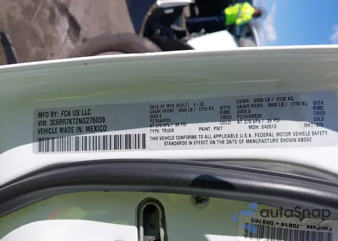 2022 Ram 1500 Classic Tradesman 4X4 5'7 Box из США, поврежденный, VIN 3C6RR7KT2NG276039